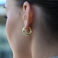 Swarna Artisan Dolphin Hoop Earrings (Gold)
