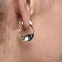 Raquel Flow Huggie Earrings (Silver)