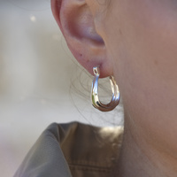 Giverny Artisan Fluid Huggie Earrings (Silver)