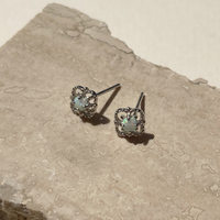Aeliana Dainty Opal Stud Earrings (Silver)