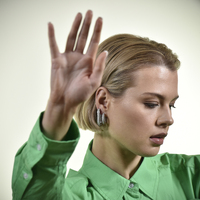 Elior Diamnate-embellished Hoop Earrings (Silver)