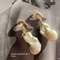 Agata 24K Baroque Pearl Drop Earrings (Imperfect No. 2)