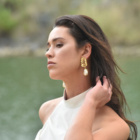 Etienne 24K Baroque Pearl Drop Earrings