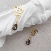 La Muse Artisan Cats Eye Stone Drop Earrings