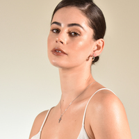 Krista Modern Bowl Huggie Earrings - Silver