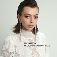 Elizabeth Diamante Gold Tassel Earrings (My ears are pierced)