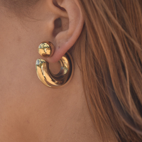 Adair Chunky C Hoop Earrings (Gold)