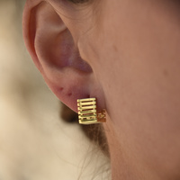 Zoie Artsy Cube Huggie Earrings (Gold)