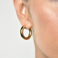 Abella Classic C Hoop Earrings (Gold)
