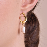 Zuri Gold Vermeil Pearl Drop Earrings
					