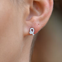 Leo Artisan Zirconia Pavé Stud Earrings (Silver)