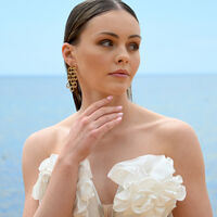 Lenore Sculptured Loop Mesh Earrings (Gold)