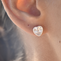 Avila Zircon Love Heart Earrings (Silver)