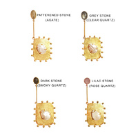 Florence Luxury 24K Gold Dangle Earrings Clear Quartz (my ears are pierced)