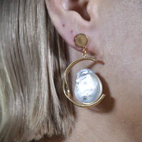 Eleua Baroque Pearl Drop Earrings (my ears are pierced)