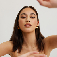 Wilde 24K Artisan Sculptural Fold Earrings 
					