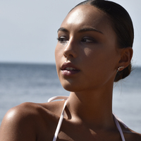 Gabrielle Pastel Diamante Climber Earrings (Blue)