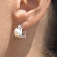 Merritt Artsy Pearl Frame Earrings