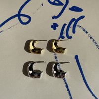 Draco Sculptural Puff Earrings (Silver)