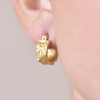 Olli Textured Sculpture Huggie Earrings (Gold Vermeil)