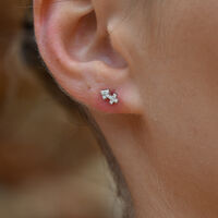 Sagittarius Artisan Zirconia Pavé Stud Earrings (Silver)