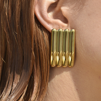 Blaine Geo Statement Earrings (Gold)