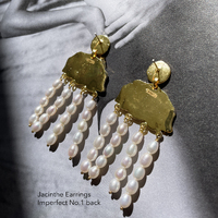 Jacinthe 24K Sculpture Pearl Drop Earrings (Imperfect No.1)
					