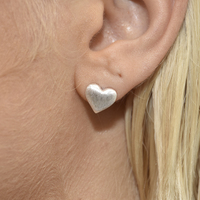 Lars Silver Love Heart Stud Earrings
					