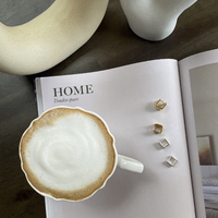 Amede Bright Silver Huggie Earrings
					