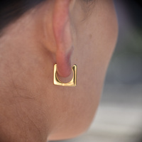 New Frame of Mind Huggie Earrings (Gold)
					