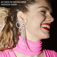 Augustin Catwalk Diamante Tassel Flower Earrings