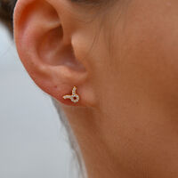 Taurus Artisan Zirconia Pavé Stud Earrings (Gold)