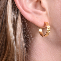 Isador Textured Deco Hoop Earrings (Gold)
					