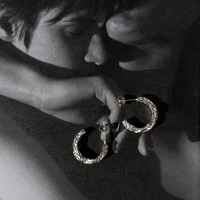 Solvej Artisan Raw Silver Hoop Earrings
					