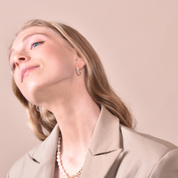 Isador Textured Deco Hoop Earrings (Silver)
					