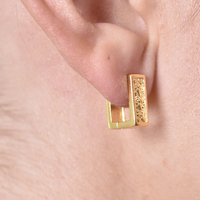 Adelyn Art Deco Textured  Huggie Earrings (Gold Vermeil)