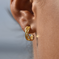 Ciara Tri Curve Earrings (Gold)