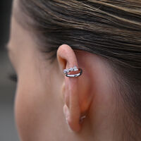Bente Artisan Diamante Cuff Earring (Silver)