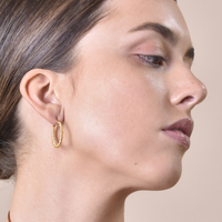 Veronique French Twisted Hoop Earrings (Gold)