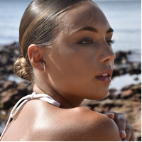 Berte Artsy Ear Hook Stud Earrings (Silver)