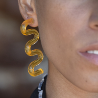 Darya Artsy Wave Earrings (Orange)