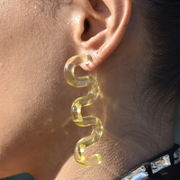 Darya Artsy Wave Earrings (Yellow)
