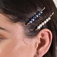 Aliénor Dual Toned Freshwater Pearl Hair Clip Set
					