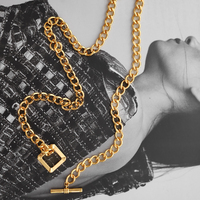 Coco 24K Gold Buckle Chain Necklace
					