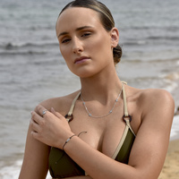 Dilara Blue Zircon Evil Eye Necklace (Silver)
					