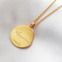 She Is Aquarius Artisan 24K Gold Zodiac Pendant Necklace
					