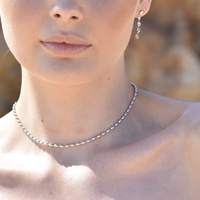 Modern Muse Beaded Necklace / Choker (Silver)
					