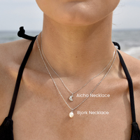 Aicha Dainty Croissant Pendant Necklace (Silver)
					