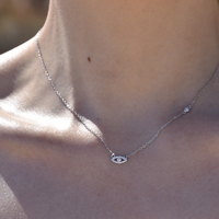 Harmonie Fine Evil Eye Necklace (Silver)
					