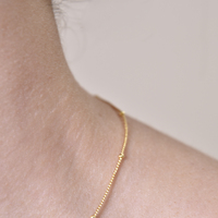 Brianna Fine Gold Bead Necklace 
					